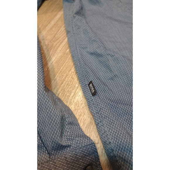 Hugo Boss Button Shirt Mens Extra Large XL Black Geometric Regular Fit Stretch - Picture 11 of 16